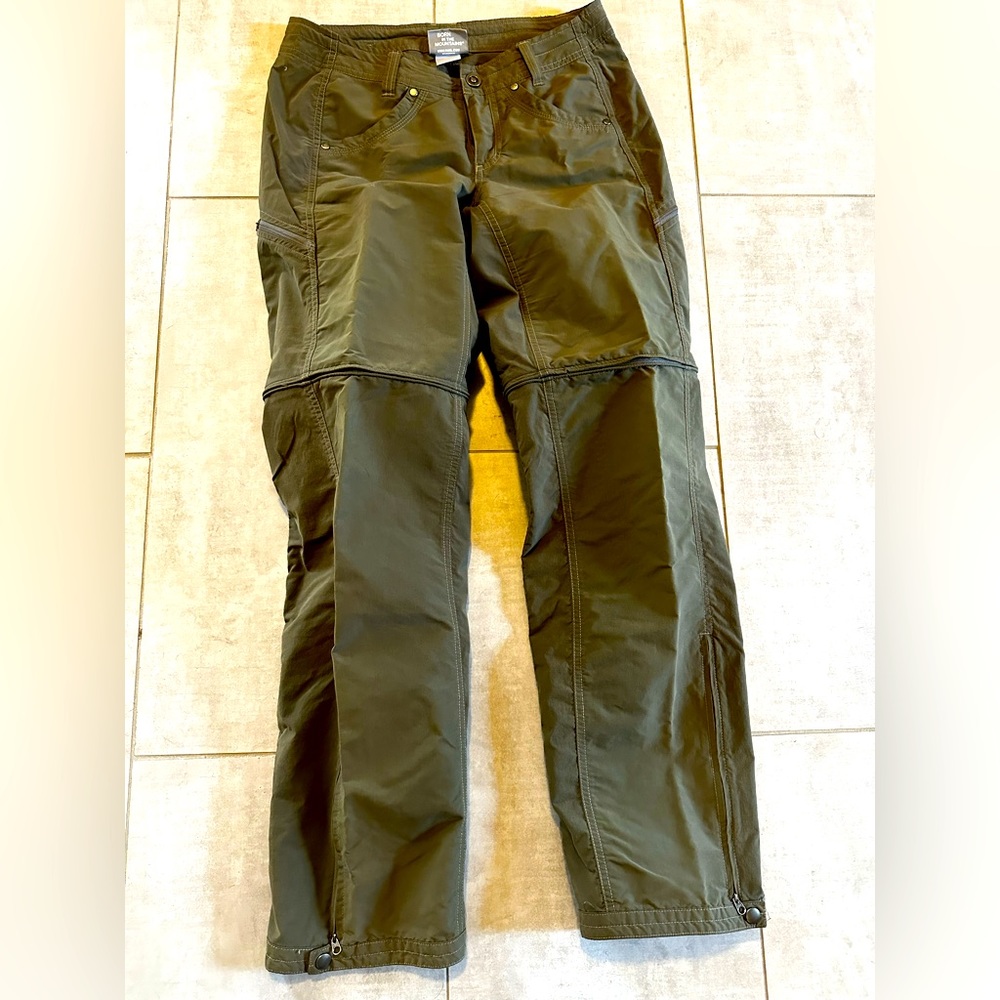 Kuhl cropped green cargo zip pant